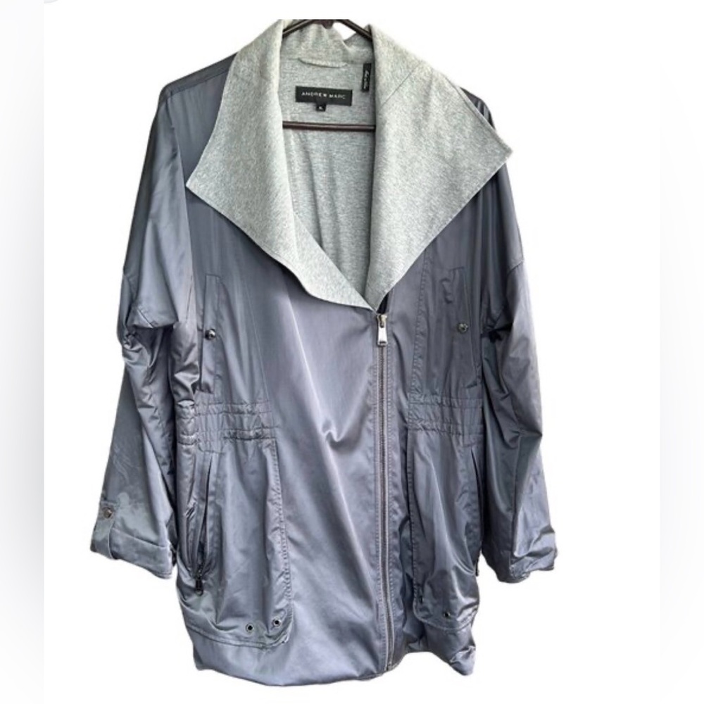 Andrew Marc Women's Lightweight‎ Gray Zip Up jacket Packable Jacket Sz S